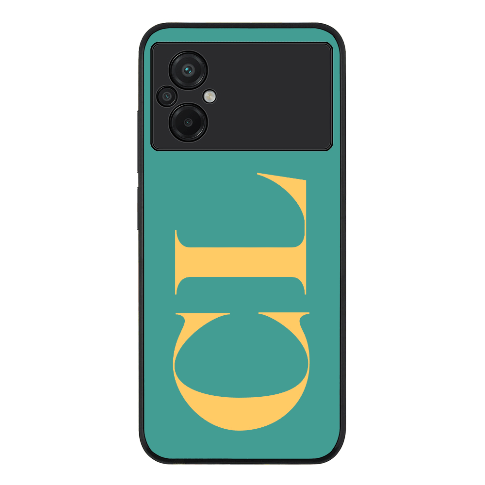 Personalized Monogram Large Initial 3D Shadow Text Phone Case - Poco - M5 / Rugged Black - Stylizedd