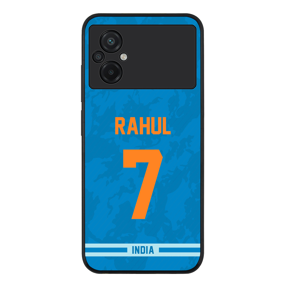 Poco M5 / Rugged Black Personalized Cricket Jersey Phone Case Custom Name & Number - Stylizedd.com