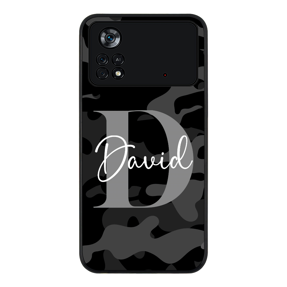 Poco X4 Pro / Rugged Black Personalized Name Camouflage Military Camo Phone Case, Stylizedd.com in Dubai Sharjah UAE UK  