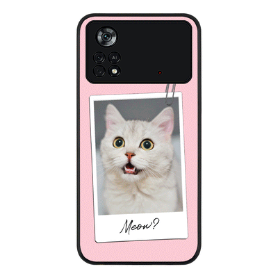Poco X4 Pro / Rugged Black Phone Case Polaroid Photo Pet Cat, Phone Case - Poco - Stylizedd