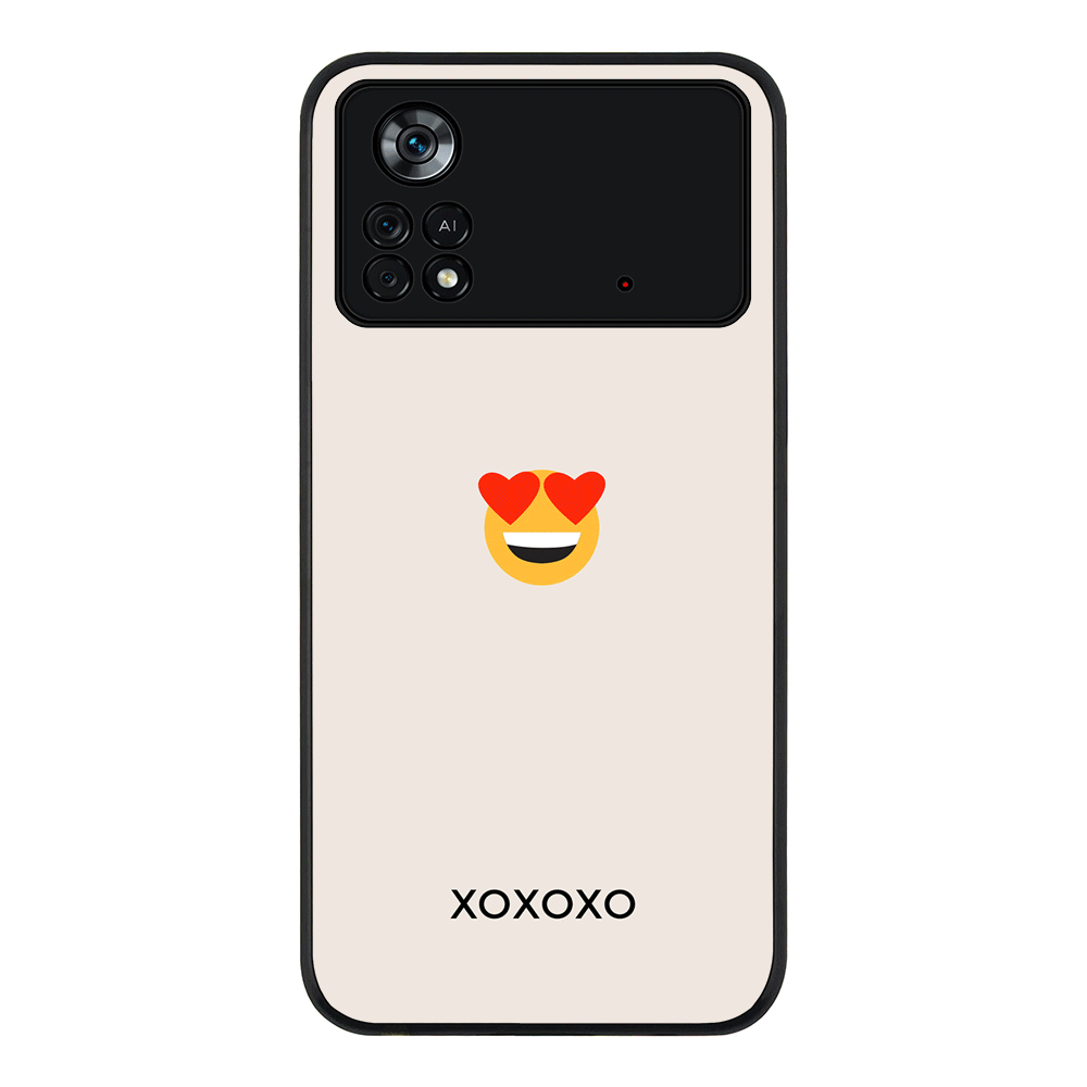 Poco X4 Pro / Rugged Black Phone Case Custom Text Emojis Emoticons, Phone Case - Poco - Stylizedd