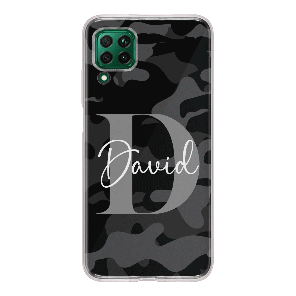 Huawei Nova 7i / P40 lite / Clear Classic Phone Case Personalized Name Camouflage Military Camo Phone Case - Huawei - Stylizedd