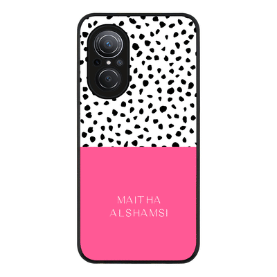 Huawei Nova 9 SE / Rugged Black Personalized Text Colorful Spotted Dotted, Phone Case - Huawei - Stylizedd.com