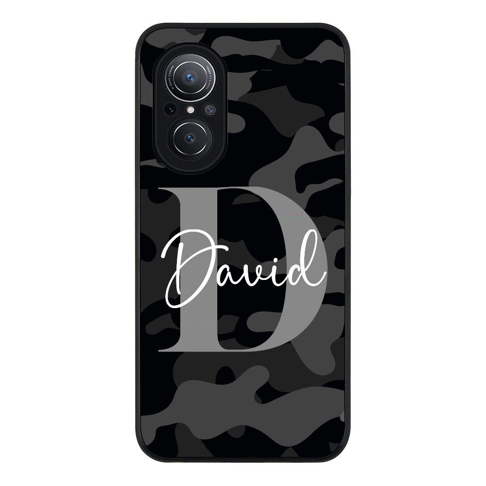Huawei Nova 9 SE / Rugged Black Phone Case Personalized Name Camouflage Military Camo Phone Case - Huawei - Stylizedd