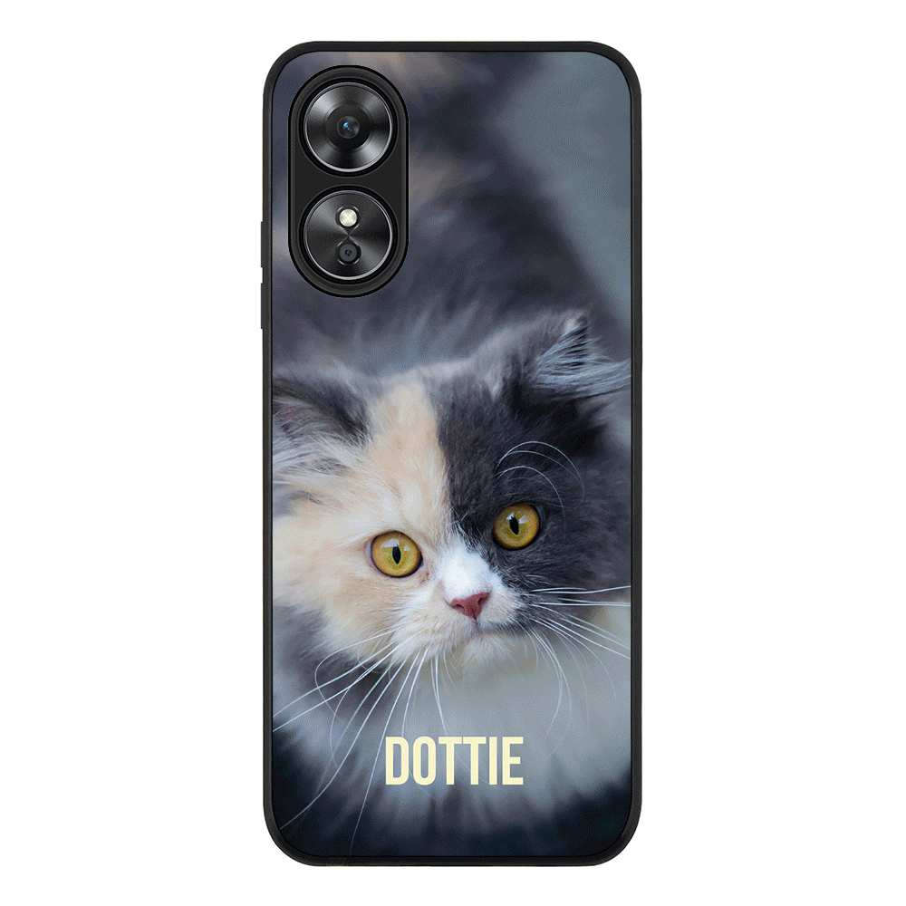 Oppo A17 / Rugged Black Personalized Pet Cat, Phone Case - Oppo - Stylizedd.com