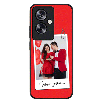 Oppo A79 5G / Rugged Black Personalized Polaroid Photo Valentine, Phone Case - Oppo - Stylizedd.com