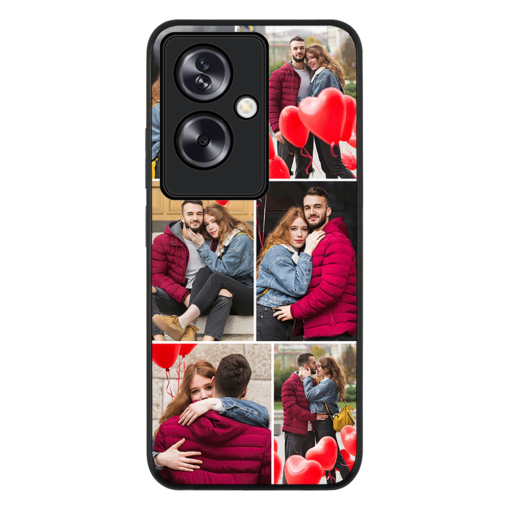 Oppo A79 5G / Rugged Black Phone Case Personalised Valentine Photo Collage Grid, Phone Case - Oppo - Stylizedd