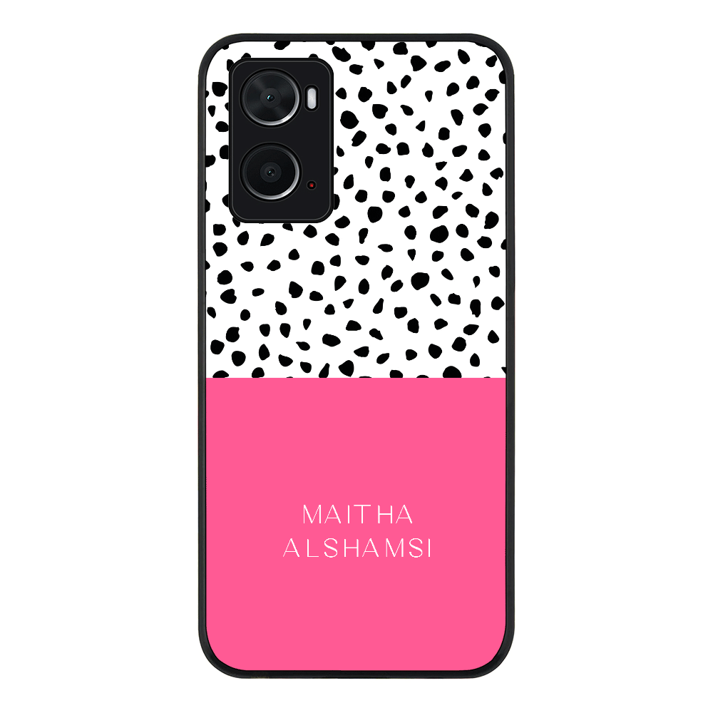 Oppo A96 4G / A36 / A76 Rugged Black Personalized Text Colorful Spotted Dotted, Phone Case - Oppo - Stylizedd.com