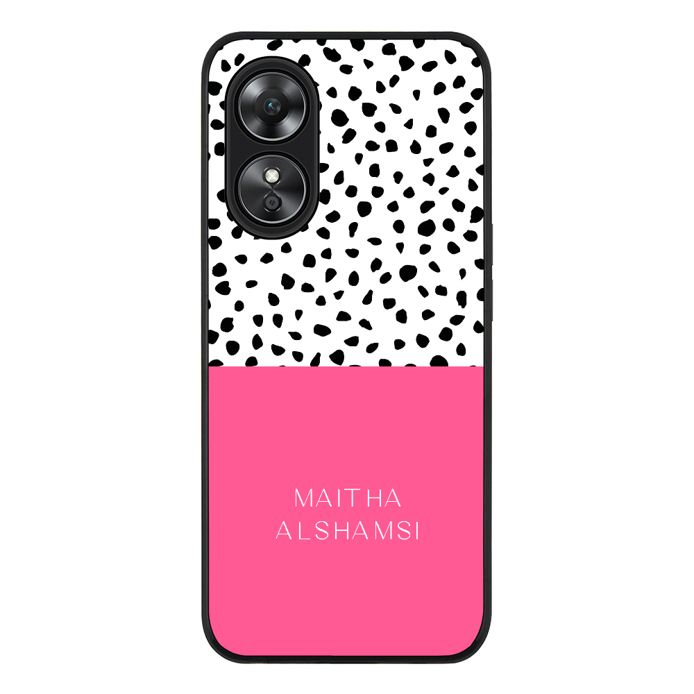 Oppo A97 Rugged Black Personalized Text Colorful Spotted Dotted, Phone Case - Oppo - Stylizedd.com