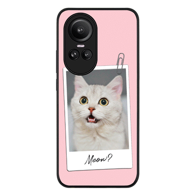 Oppo Reno10 / Oppo Reno10 Pro / Rugged Black Polaroid Photo Pet Cat, Phone Case - Oppo - Stylizedd.com