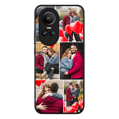 Oppo Reno10 / Oppo Reno10 Pro / Rugged Black Phone Case Personalised Valentine Photo Collage Grid, Phone Case - Oppo - Stylizedd