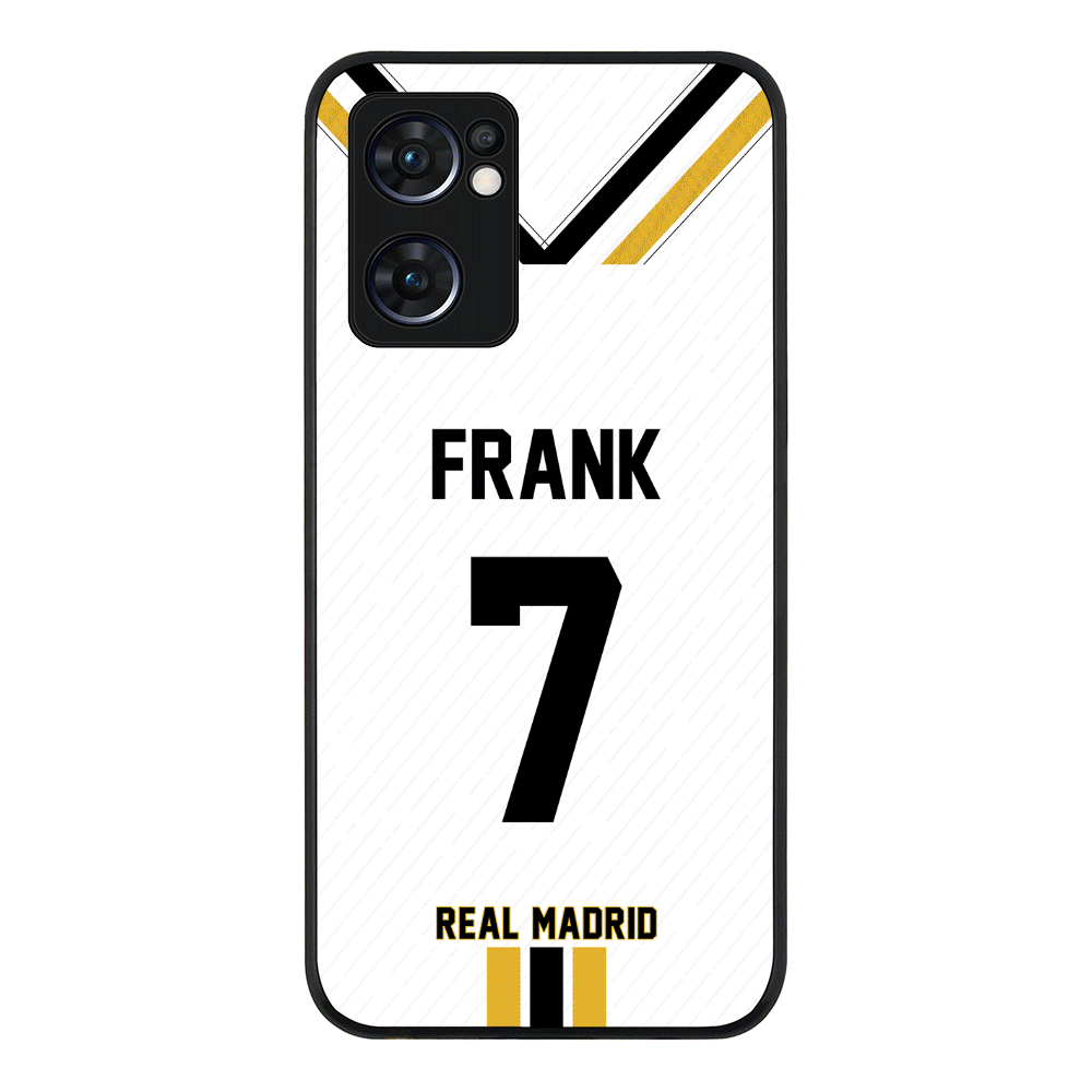 Oppo Reno7 5G Rugged Black Personalized Football Clubs Jersey Phone Case Custom Name & Number - Oppo - Stylizedd.com