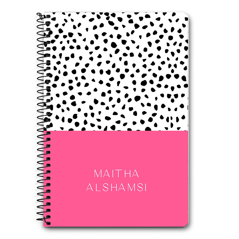 Personalized Text Colorful Spotted Dotted Notebook - A5 Spiral