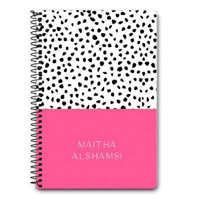 Personalized Text Colorful Spotted Dotted Notebook - A5 Spiral