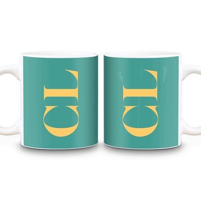 11 Oz Mug Personalized Monogram Large Initial 3D Shadow Text, Mug - Stylizedd