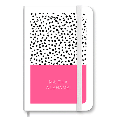 Personalized Text Colorful Spotted Dotted Notebook - A5 Pu Leather
