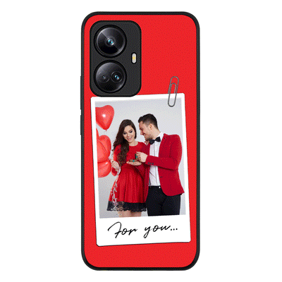Realme 10 Pro Plus 5G / Rugged Black Personalized Polaroid Photo Valentine, Phone Case - Realme - Stylizedd.com