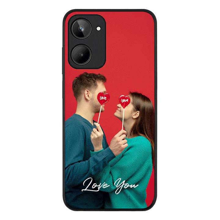 Realme 10 4G / Rugged Black Phone Case Custom Photo Valentine, Phone Case - Realme - Stylizedd