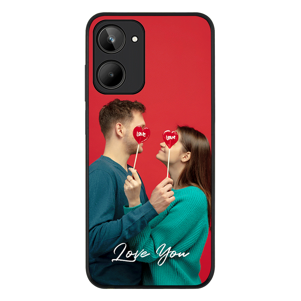 Realme 10 4G / Rugged Black Custom Photo Valentine, Phone Case - Realme - Stylizedd.com