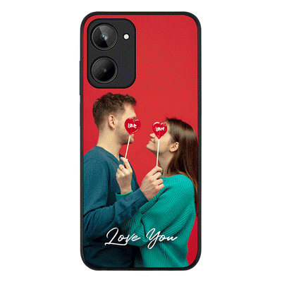 Realme 10 4G / Rugged Black Custom Photo Valentine, Phone Case - Realme - Stylizedd.com