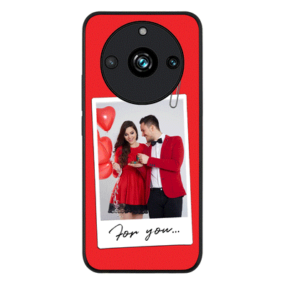 Realme 11 Pro / Realme 11 Pro Plus / Rugged Black Personalized Polaroid Photo Valentine, Phone Case - Realme - Stylizedd.com