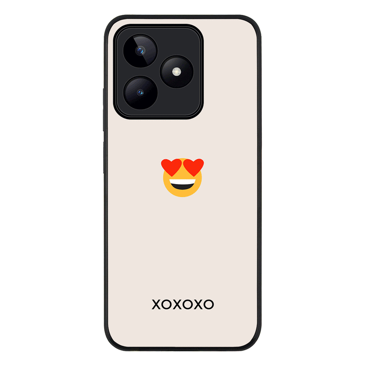 Realme C53 / Rugged Black Phone Case Custom Text Emojis Emoticons, Phone Case - Realme - Stylizedd