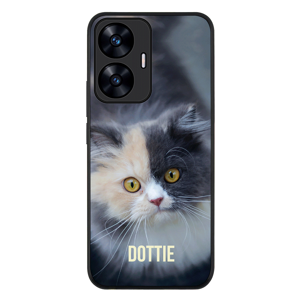 Realme C55 4G / Rugged Black Personalized Pet Cat, Phone Case - Realme - Stylizedd.com