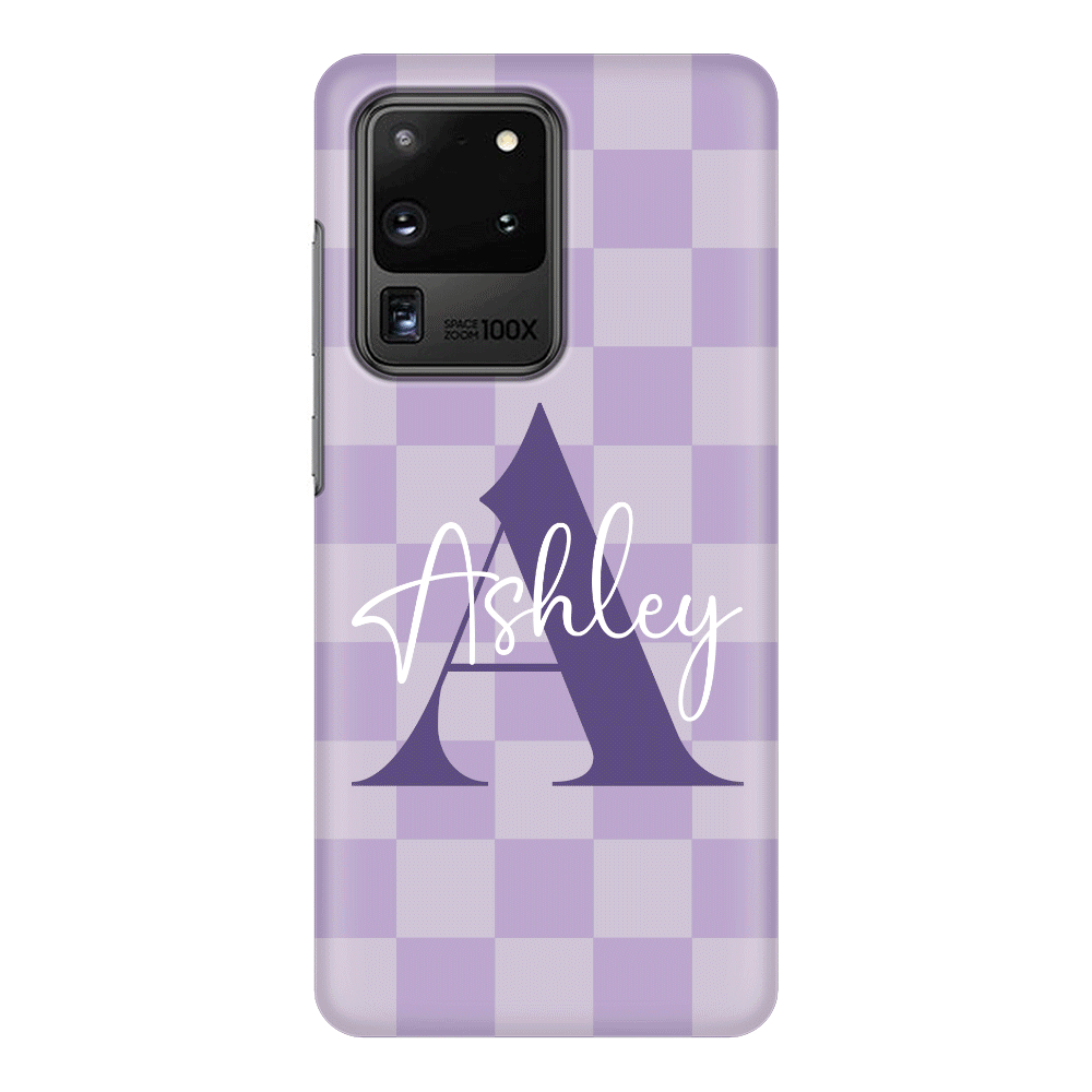Samsung Galaxy S20 Ultra / Snap Classic Personalized Name Initial Monogram Checkerboard, Phone Case - Samsung S Series - Stylizedd.com