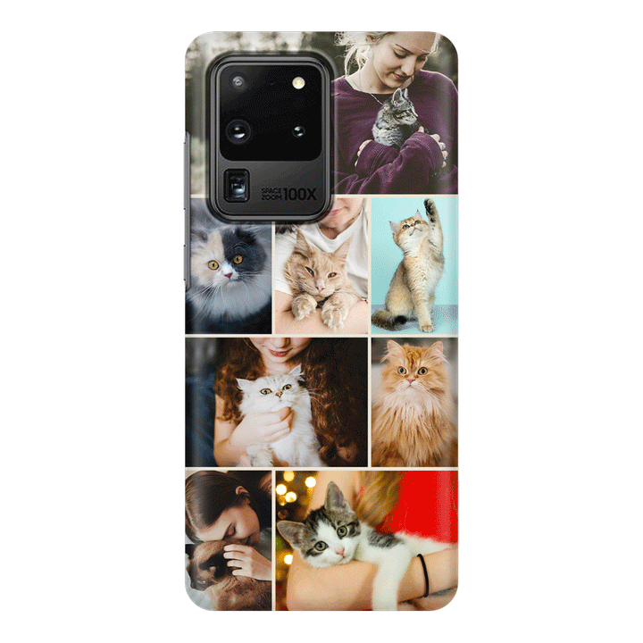 Samsung Galaxy S21 FE 5G / Rugged Black Personalised Photo Collage Grid Pet Cat, Phone Case - Samsung S Series - Stylizedd.com