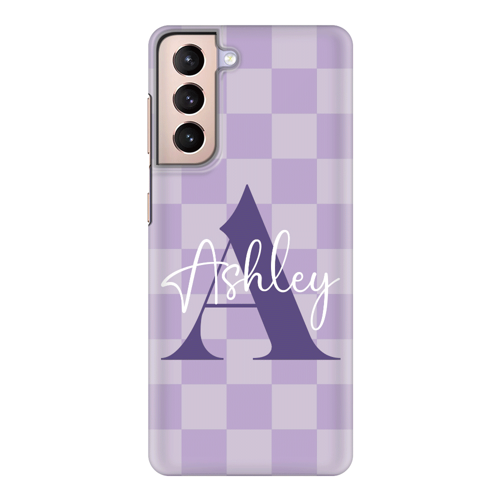 Samsung Galaxy S21 Plus / Snap Classic Personalized Name Initial Monogram Checkerboard, Phone Case - Samsung S Series - Stylizedd.com