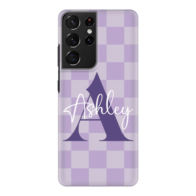 Samsung Galaxy S21 Ultra / Snap Classic Personalized Name Initial Monogram Checkerboard, Phone Case - Samsung S Series - Stylizedd.com