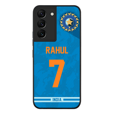Samsung Galaxy S22 Plus / Rugged Black Personalized Cricket Jersey Phone Case Custom Name & Number - Samsung S Series - Stylizedd.com