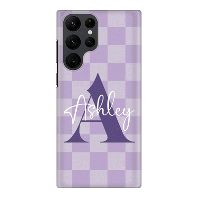 Samsung Galaxy S22 Ultra / Snap Classic Personalized Name Initial Monogram Checkerboard, Phone Case - Samsung S Series - Stylizedd.com