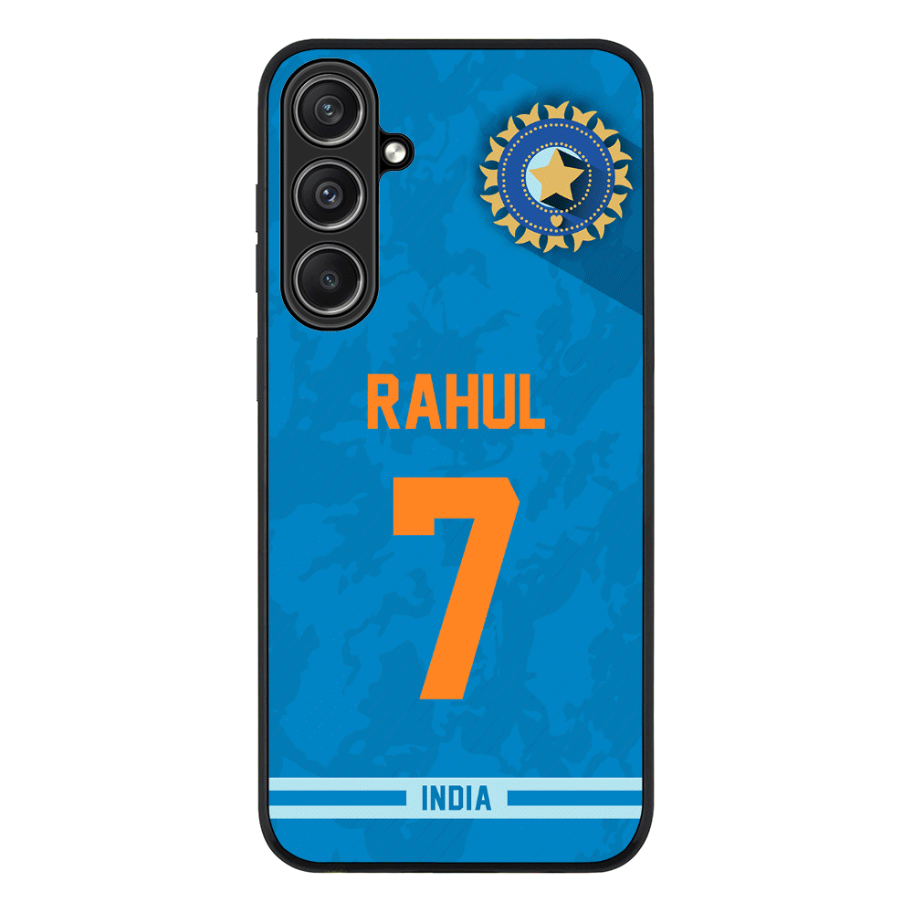 Samsung Galaxy S23 FE / Rugged Black Personalized Cricket Jersey Phone Case Custom Name & Number - Samsung S Series - Stylizedd.com