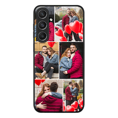 Samsung Galaxy S23 FE / Rugged Black Personalised Valentine Photo Collage Grid, Phone Case - Samsung S Series - Stylizedd.com