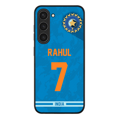Samsung Galaxy S23 Plus / Rugged Black Personalized Cricket Jersey Phone Case Custom Name & Number - Samsung S Series - Stylizedd.com