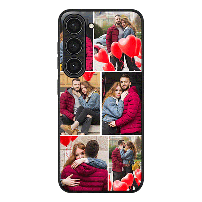 Samsung Galaxy S23 / Rugged Black Personalised Valentine Photo Collage Grid, Phone Case - Samsung S Series - Stylizedd.com