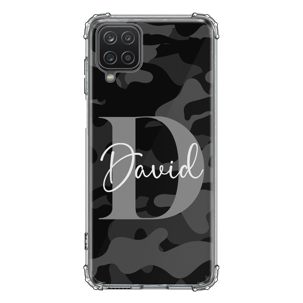 Samsung Galaxy A12 / M12 4G / Clear Classic Phone Case Personalized Name Camouflage Military Camo Phone Case - Samsung A Series - Stylizedd