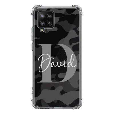 Samsung Galaxy A42 5G / Clear Classic Phone Case Personalized Name Camouflage Military Camo Phone Case - Samsung A Series - Stylizedd