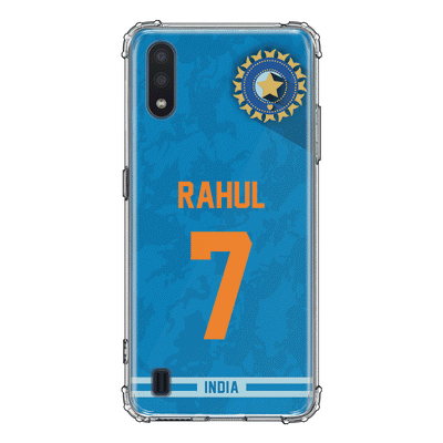 Samsung Galaxy M01 / Clear Classic Personalized Cricket Jersey Phone Case Custom Name & Number - Stylizedd.com