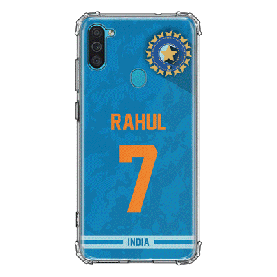 Samsung Galaxy M11 / Clear Classic Personalized Cricket Jersey Phone Case Custom Name & Number - Stylizedd.com