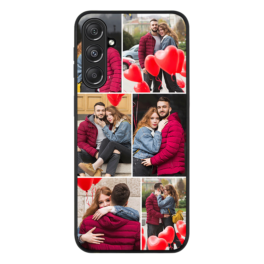 Samsung Galaxy M34 5G / Rugged Black Personalised Valentine Photo Collage Grid, Phone Case - Samsung M Series - Stylizedd.com