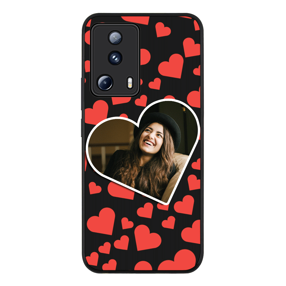 Custom Photo Heart shaped Phone Case - Xiaomi - 13 Lite 5G / Civi 2 / Rugged Black - Stylizedd