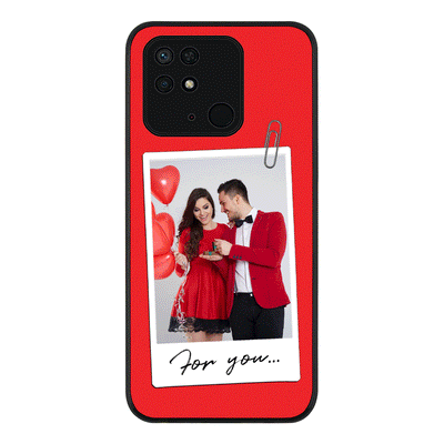 Redmi 10C 4G / Rugged Black Personalized Polaroid Photo Valentine, Phone Case - Redmi - Stylizedd.com