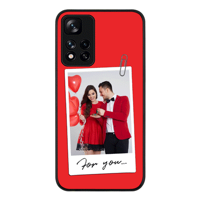 Redmi Note 11 Pro Plus 5G / Rugged Black Personalized Polaroid Photo Valentine, Phone Case - Redmi - Stylizedd.com
