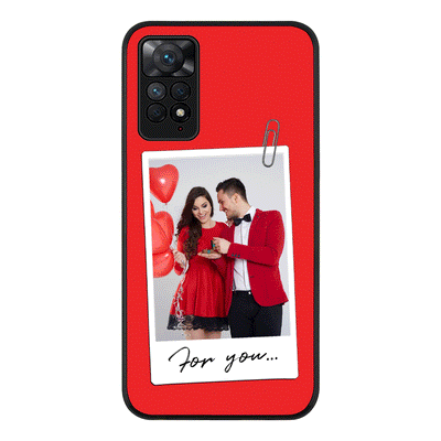 Redmi Note 11 Pro 5G / Rugged Black Personalized Polaroid Photo Valentine, Phone Case - Redmi - Stylizedd.com