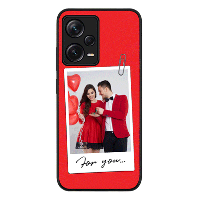 Redmi Note 12 Pro Plus 5G / Rugged Black Personalized Polaroid Photo Valentine, Phone Case - Redmi - Stylizedd.com