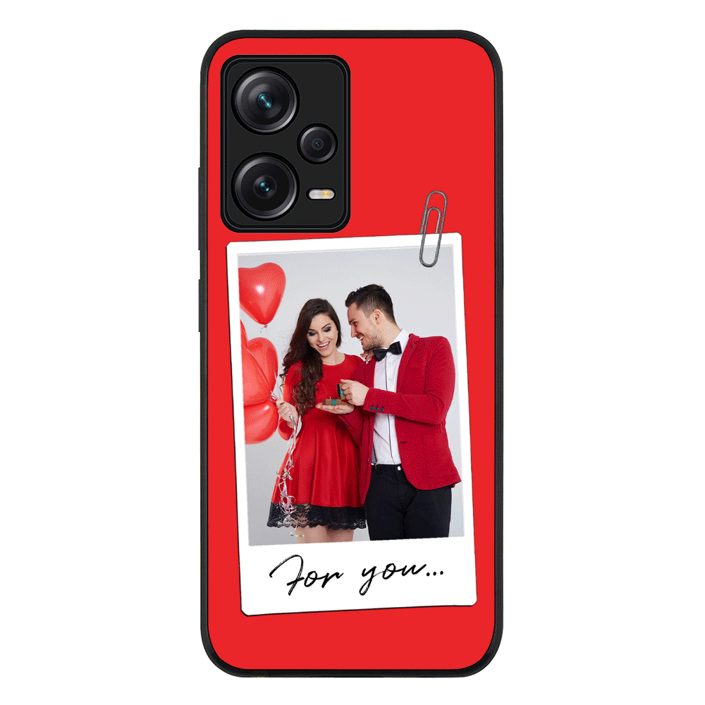 Redmi Note 12 Pro 5G / Rugged Black Personalized Polaroid Photo Valentine, Phone Case - Redmi - Stylizedd.com