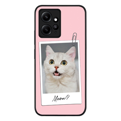 Redmi Note 12 4G / Rugged Black Polaroid Photo Pet Cat, Phone Case - Redmi - Stylizedd.com