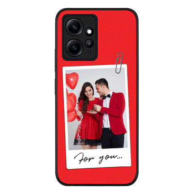 Redmi Note 12 4G / Rugged Black Personalized Polaroid Photo Valentine, Phone Case - Redmi - Stylizedd.com